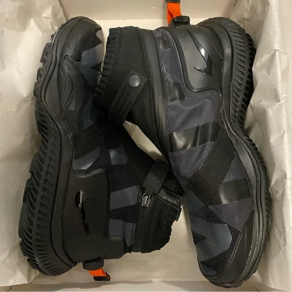SOLD Nike NSW Gaiter Boot NikeLab Anthracite Black Orange AA0530 001 Men Size 10 - Picture 5 of 14